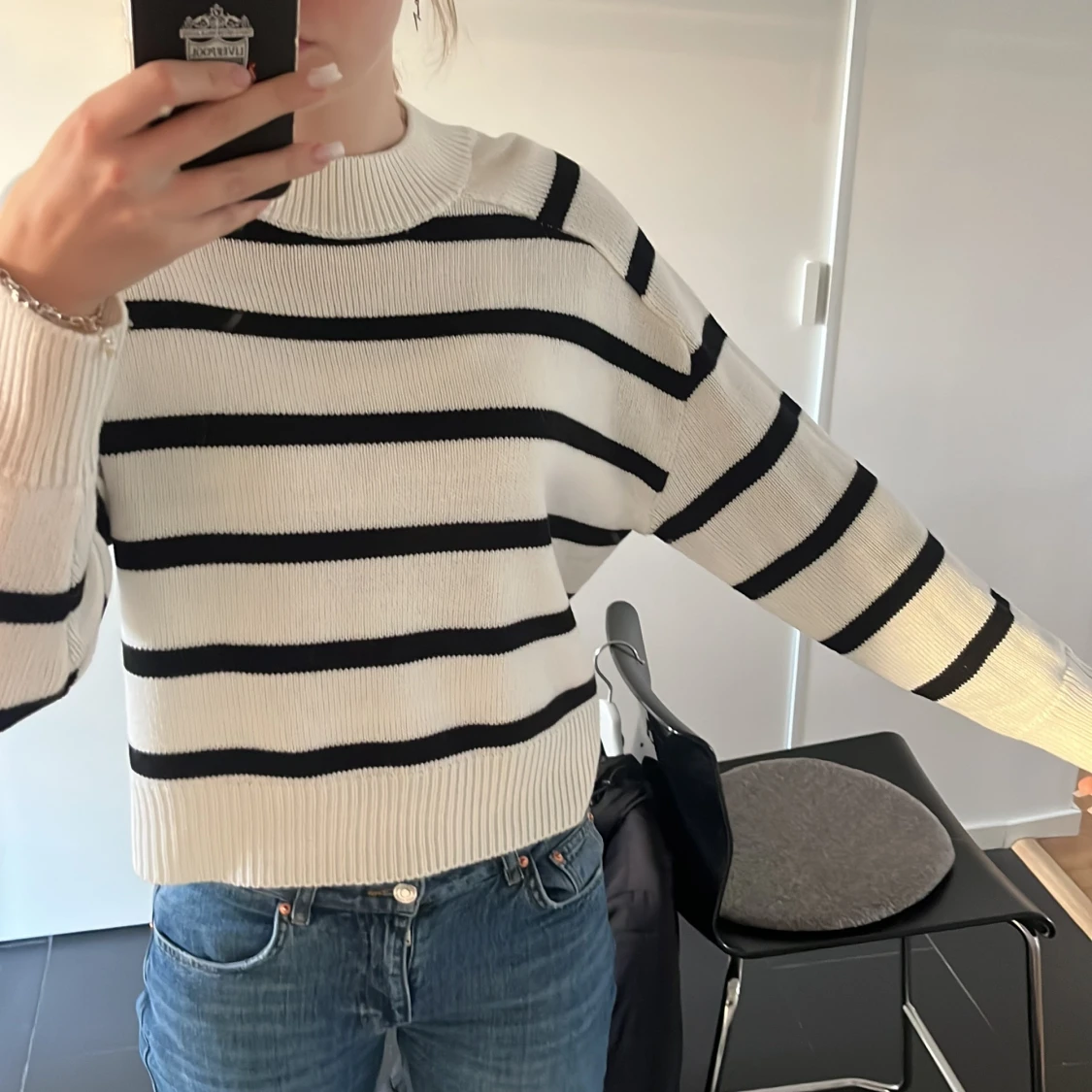 Stickad randig tröja  - 91