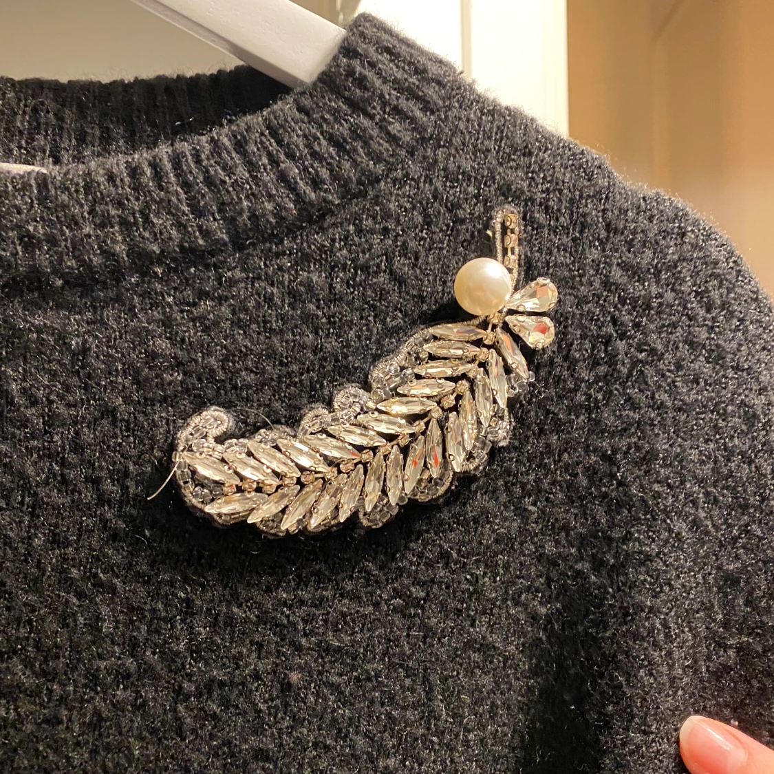 Svart stickad tröja  - 90