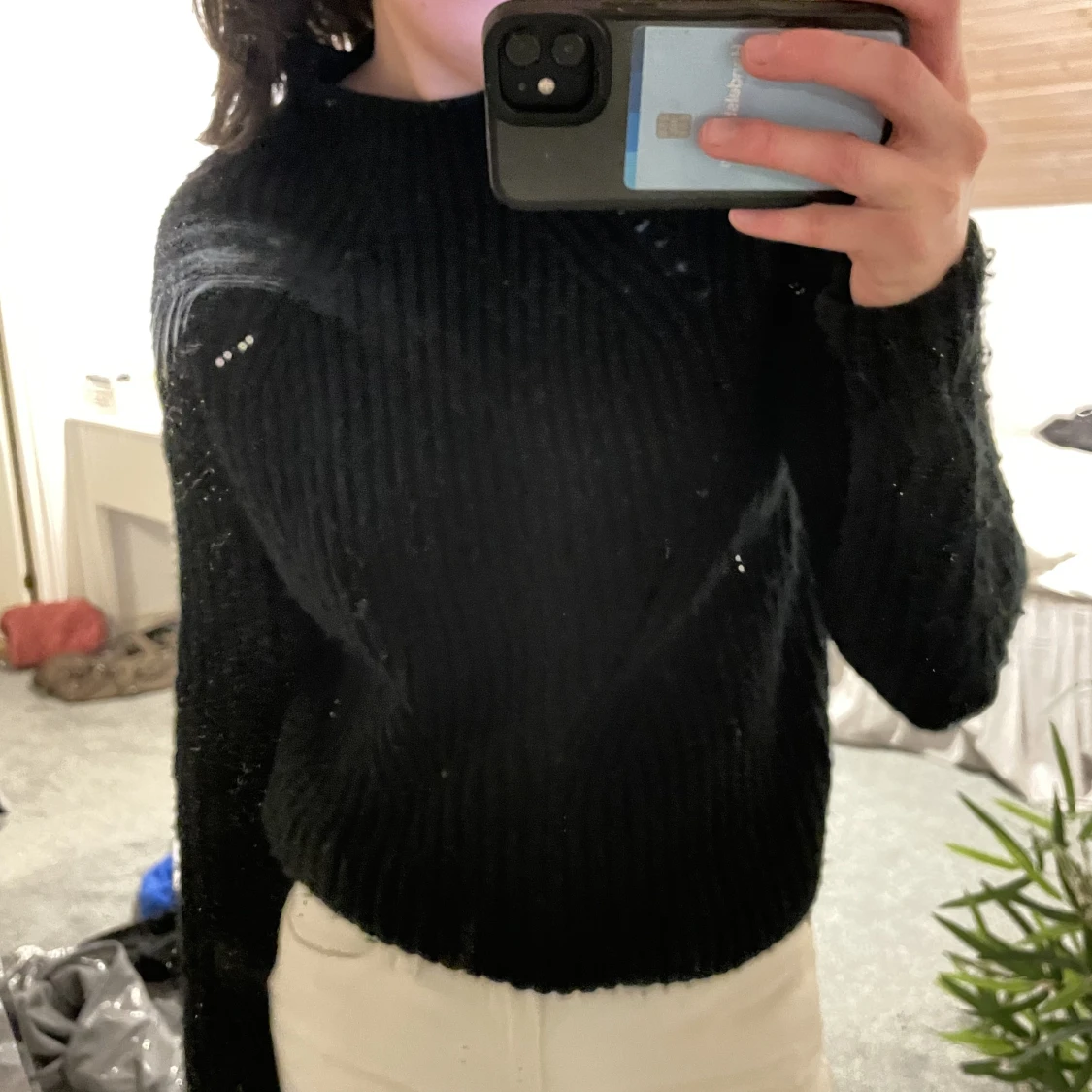 Svart stickad tröja  - 90