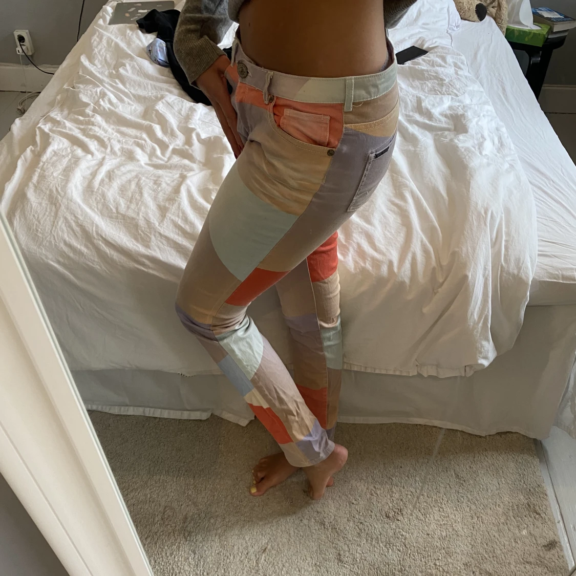 Lågmidjade färgglada jeans  - 90