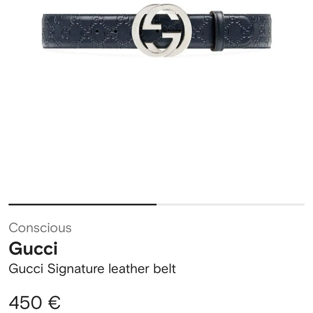 Äkta Gucci Bälte (Navy Blue). Skick 9/10 Nypris : 450€ (5000kr). Accessoarer.
