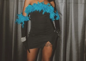 feather dress and gloves - Worn once 