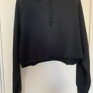 En svart croppad hoodie från bikbok. Använd men ganska bra skick. Säljer då den inte kommer till användning längre🤍