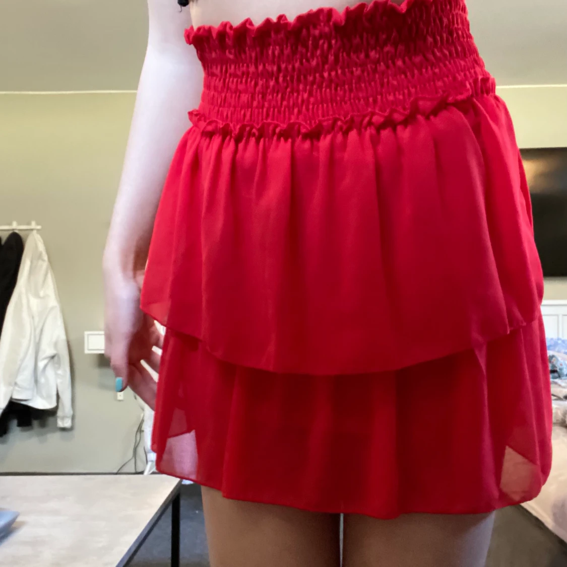 Röd volangkjol❤️