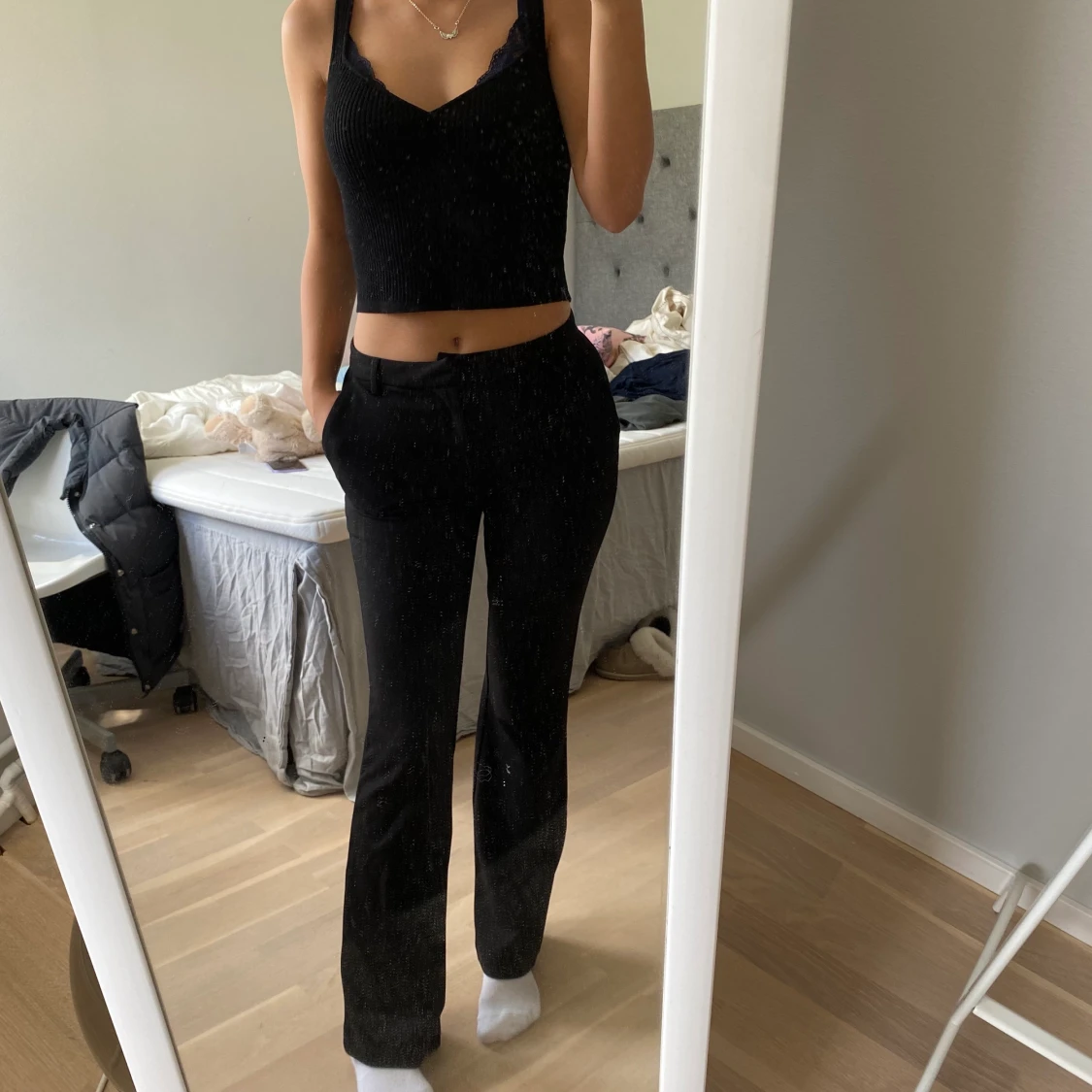 Lågmidjade kostymbyxor