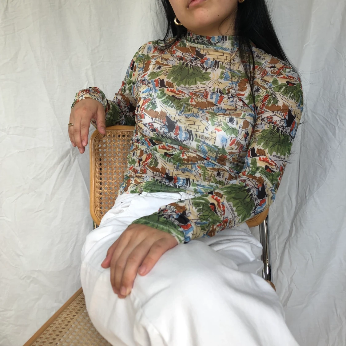 Mönstrad meshtopp đ