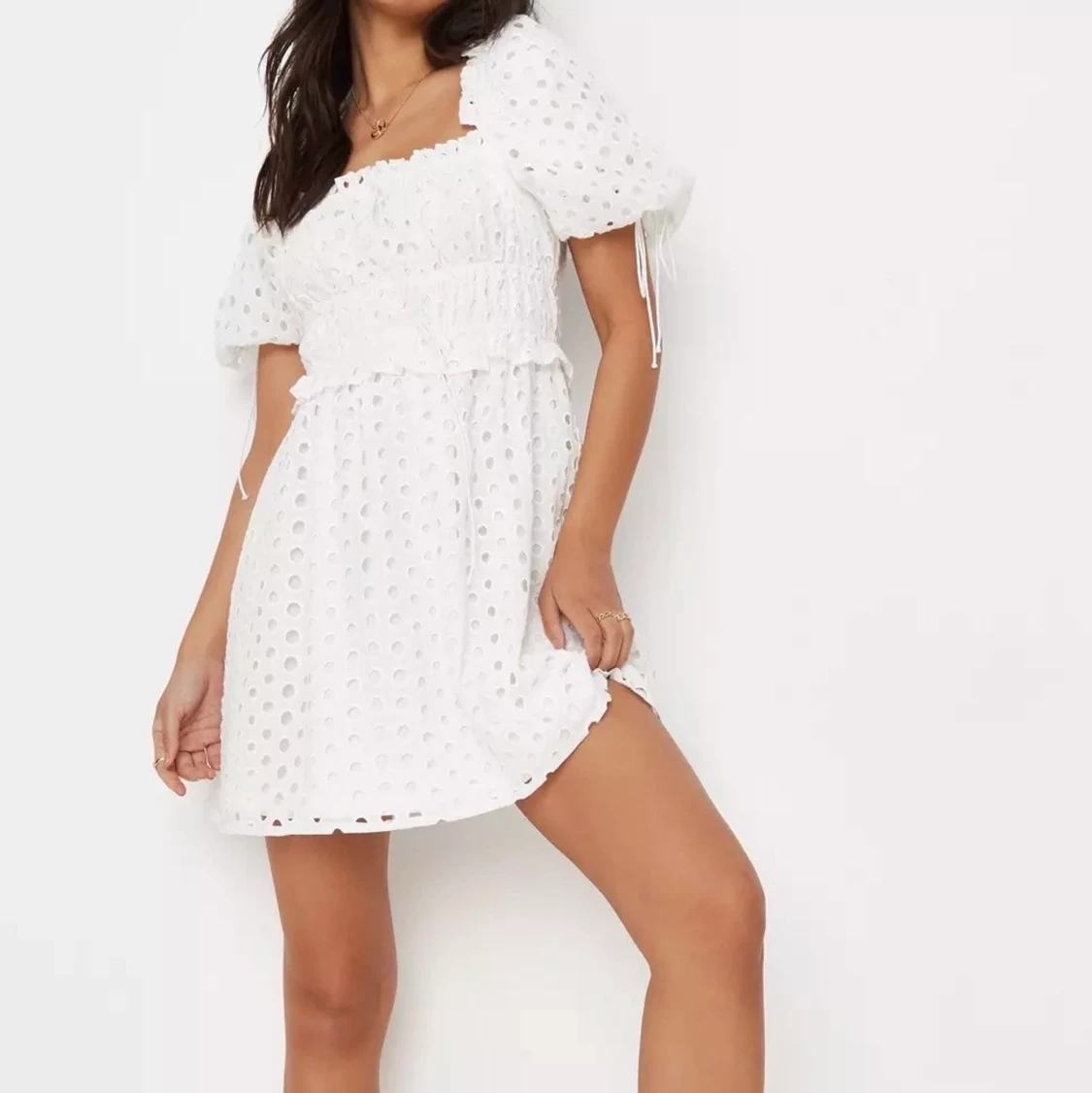 Vit klänning, strl 34 - 90