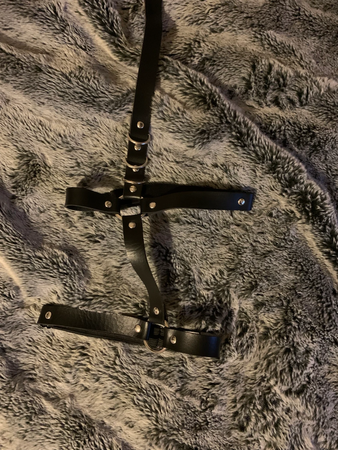 Läder strumpeband - 90