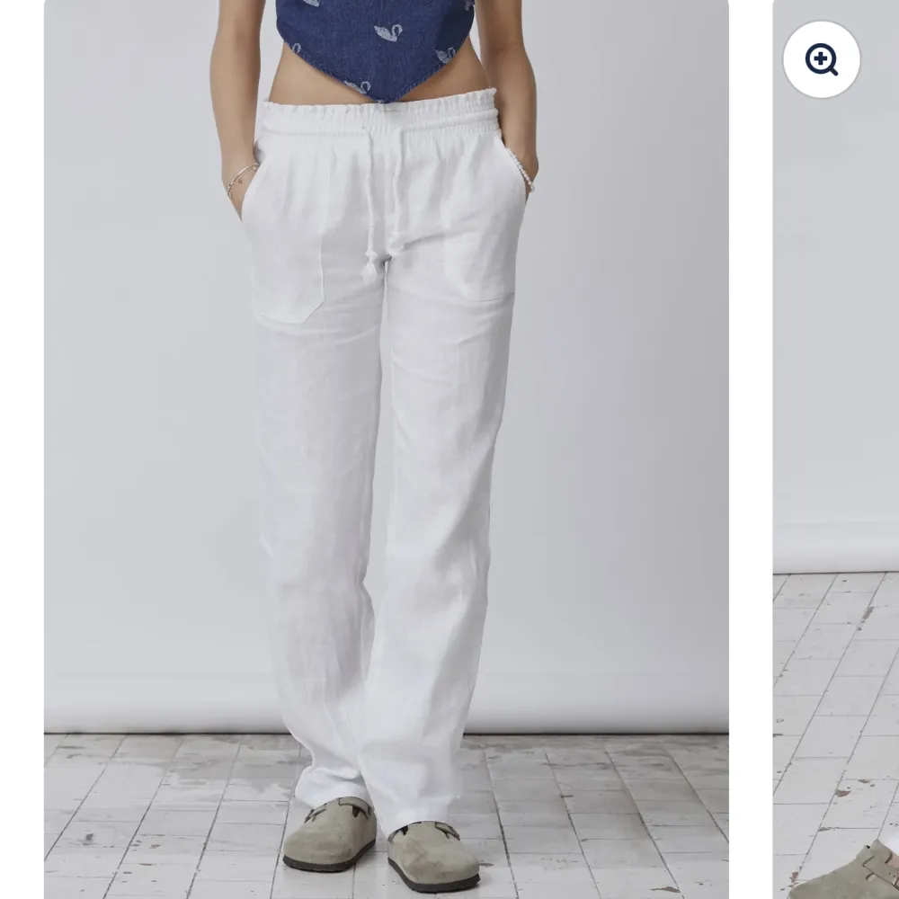Säljer dessa jättefina linne byxor ifrån Skagen clothing, aldrig använda då jag beställde 2 storlekar och behåller ett par.❣️❣️  Originalpris 779 kr. Jeans & Byxor.