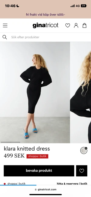 Klara knitted dress  - Säljer denna fina och snygga klänning från Gina tricot ”klara knitted dress” i storlek 34, jätte fin klänning med kommer tyvärr inte till användning längre. Köparen står för frakten.