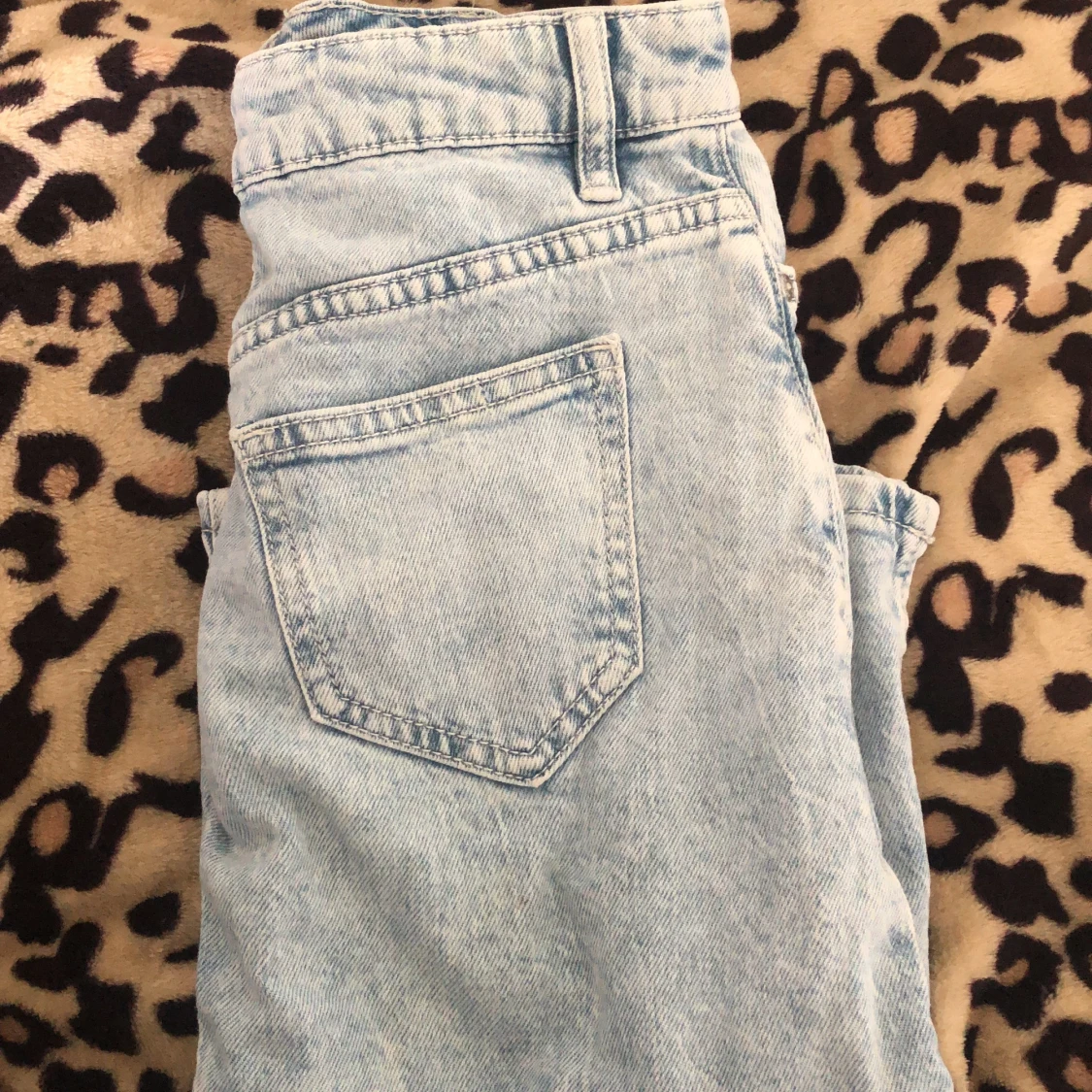 Blå lång jeans kjol  - 91