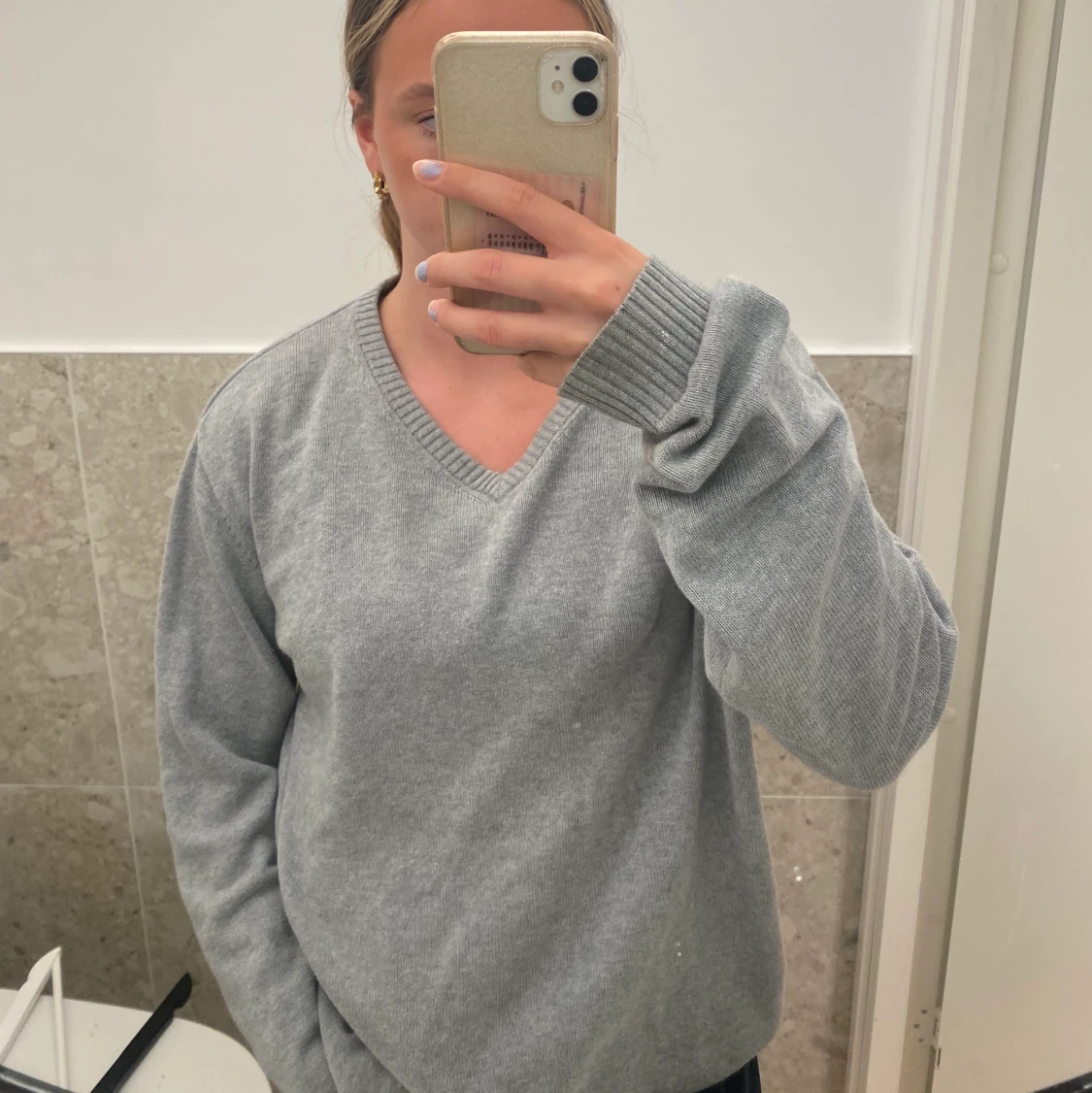 Oversised stickad tröja  - 90