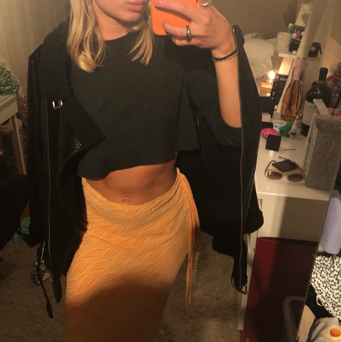 Nakd - glansig pu biker jacket