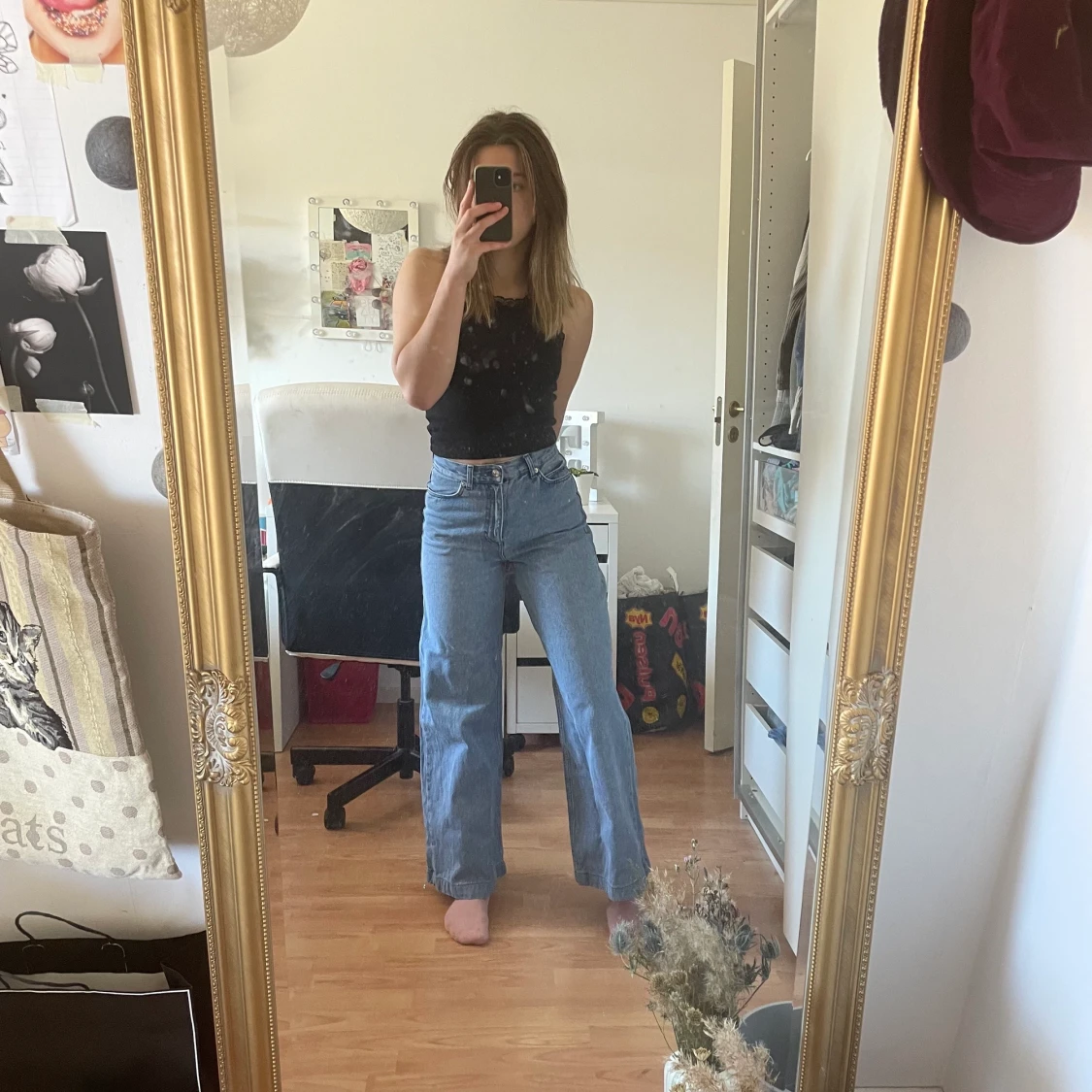 Jeans, blå, strl 34