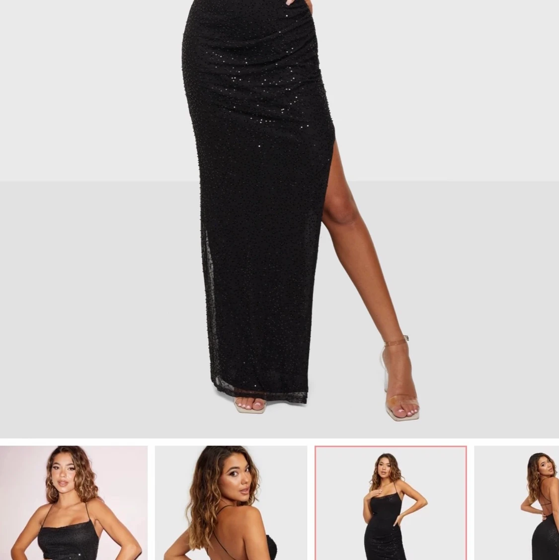 Glittrig maxiklänning