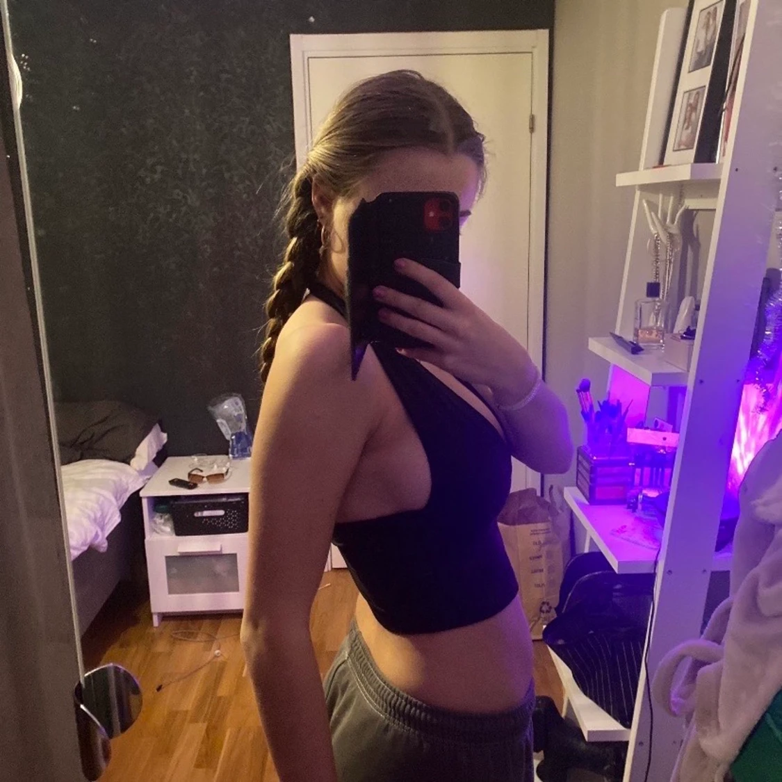 Svart halterneck topp - 91