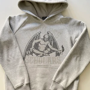 Reckless Scholars - Jättefin hoodie, använd bara några fåtal gånger. Ca 3-4 gånger. Jättebra skick. De ända defekter är att några stenar fallit av, men de är inget man tänker på. Frakt är inte ink. i priset. Pris kan diskuteras 💗