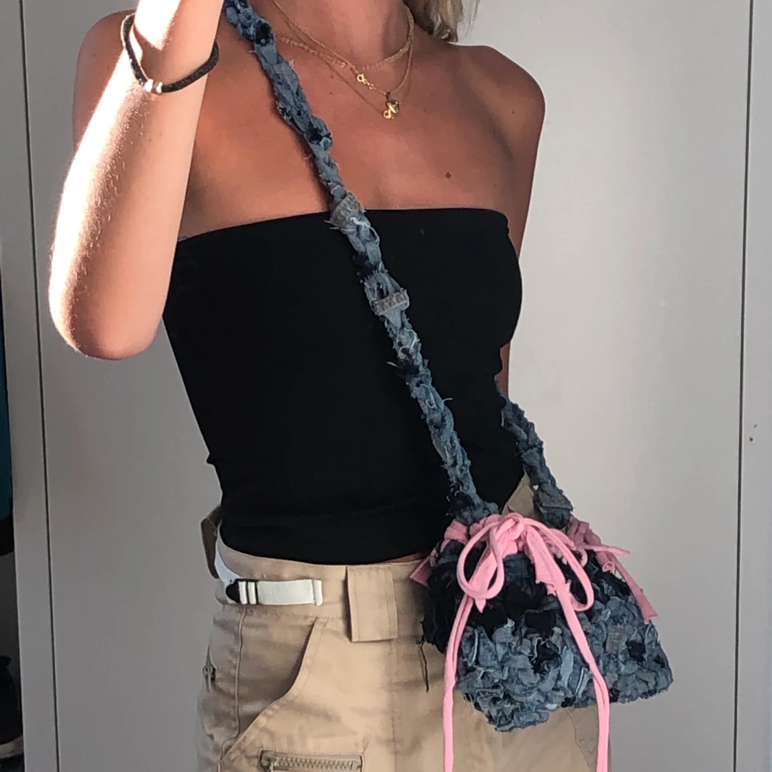 RECYCLED bag ~ Denim&Bbypink