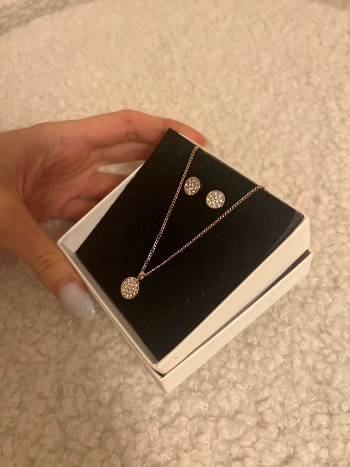 Pilgrim rose halsband örhängen set smycken - 90