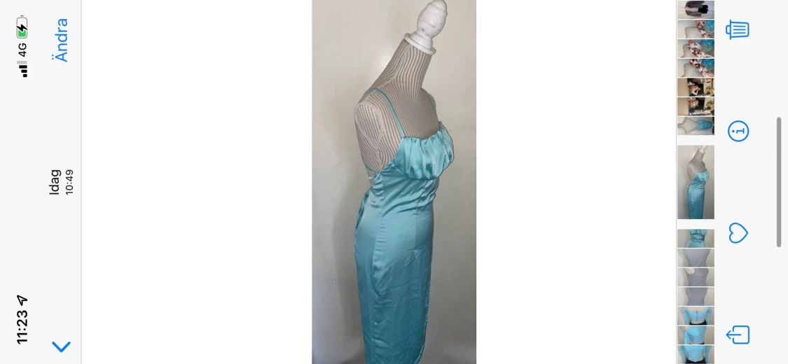 Satin klänning ljus blå - 90