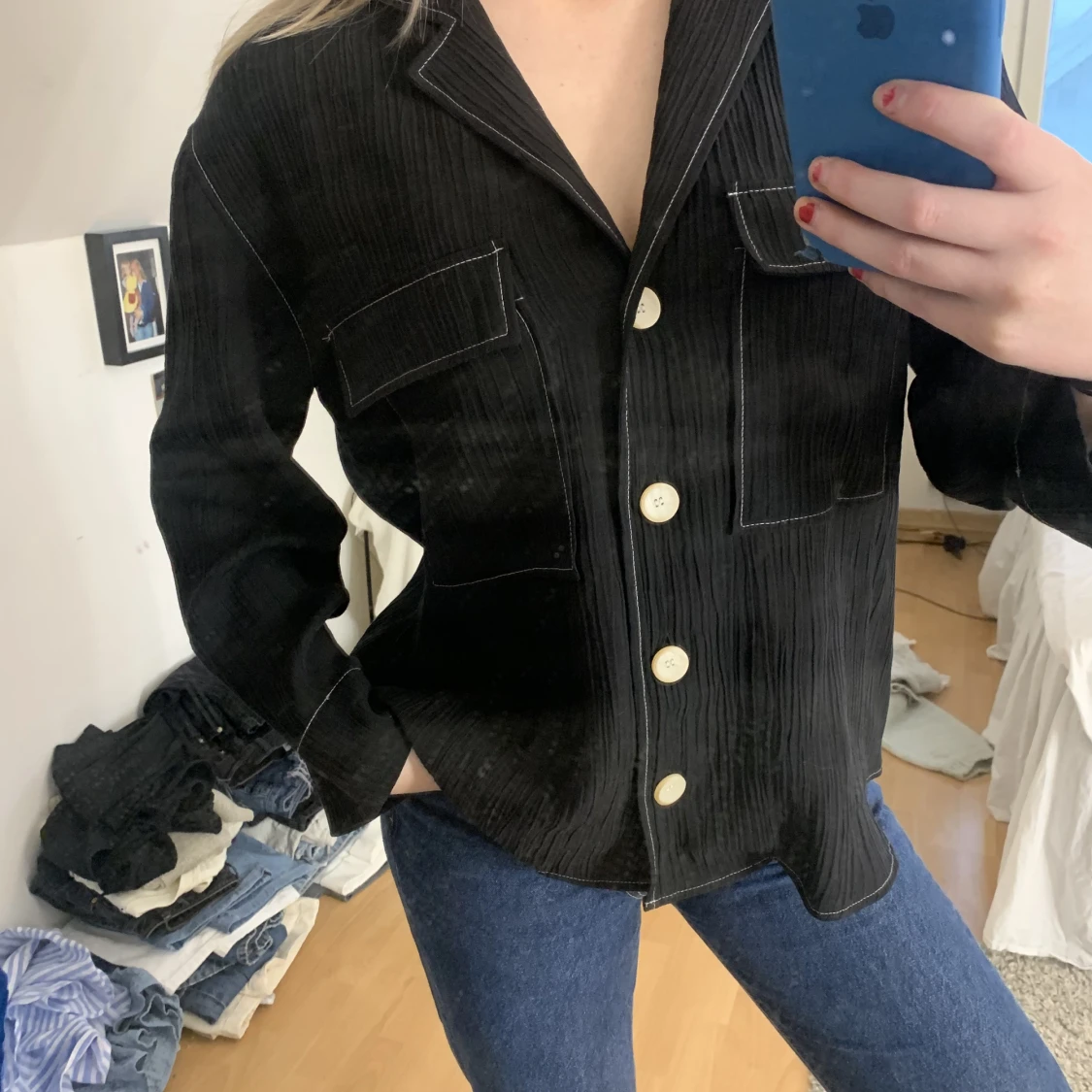 Svart skjorta/blus - 91