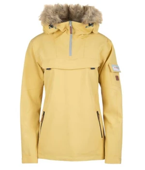 Gul anorak / vindjacka - Nyskick!  Stretchig! Köpt på xxl för några år sedan. Storlek 36, aningen stor. Pälsen på min jacka är avplockad, skickas med vid köp.