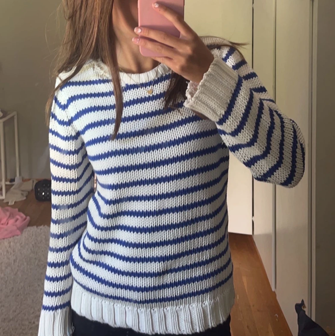Stickad randig tröja - 91