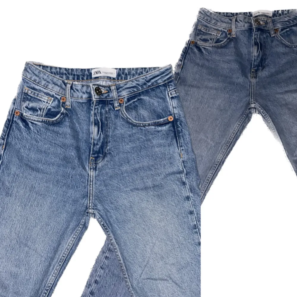 🦋Ljusblåa jeans  🦋Köpt på Zara  🦋hög midjade  🦋Stl 34 🦋Pris 100kr 🦋Modell straight. Jeans & Byxor.