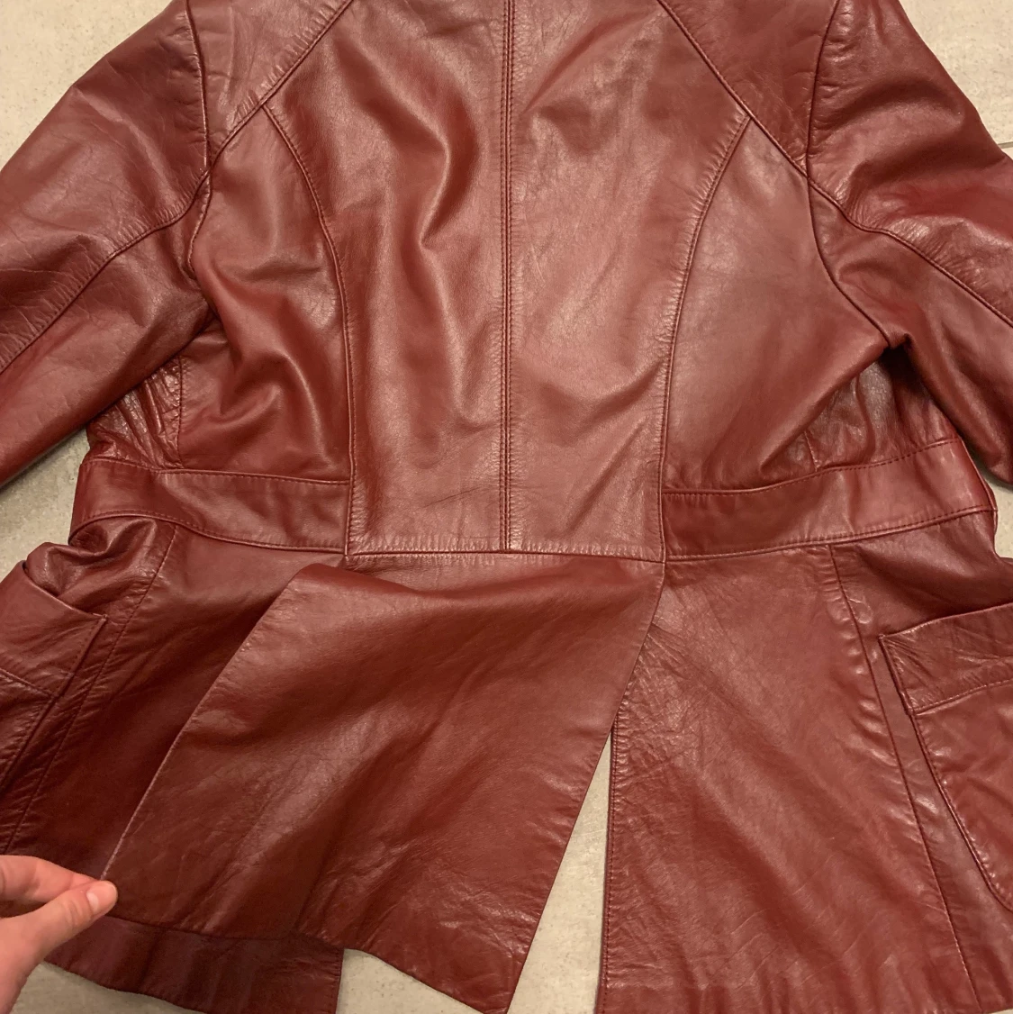 Vintage vinröd läderjacka - 91