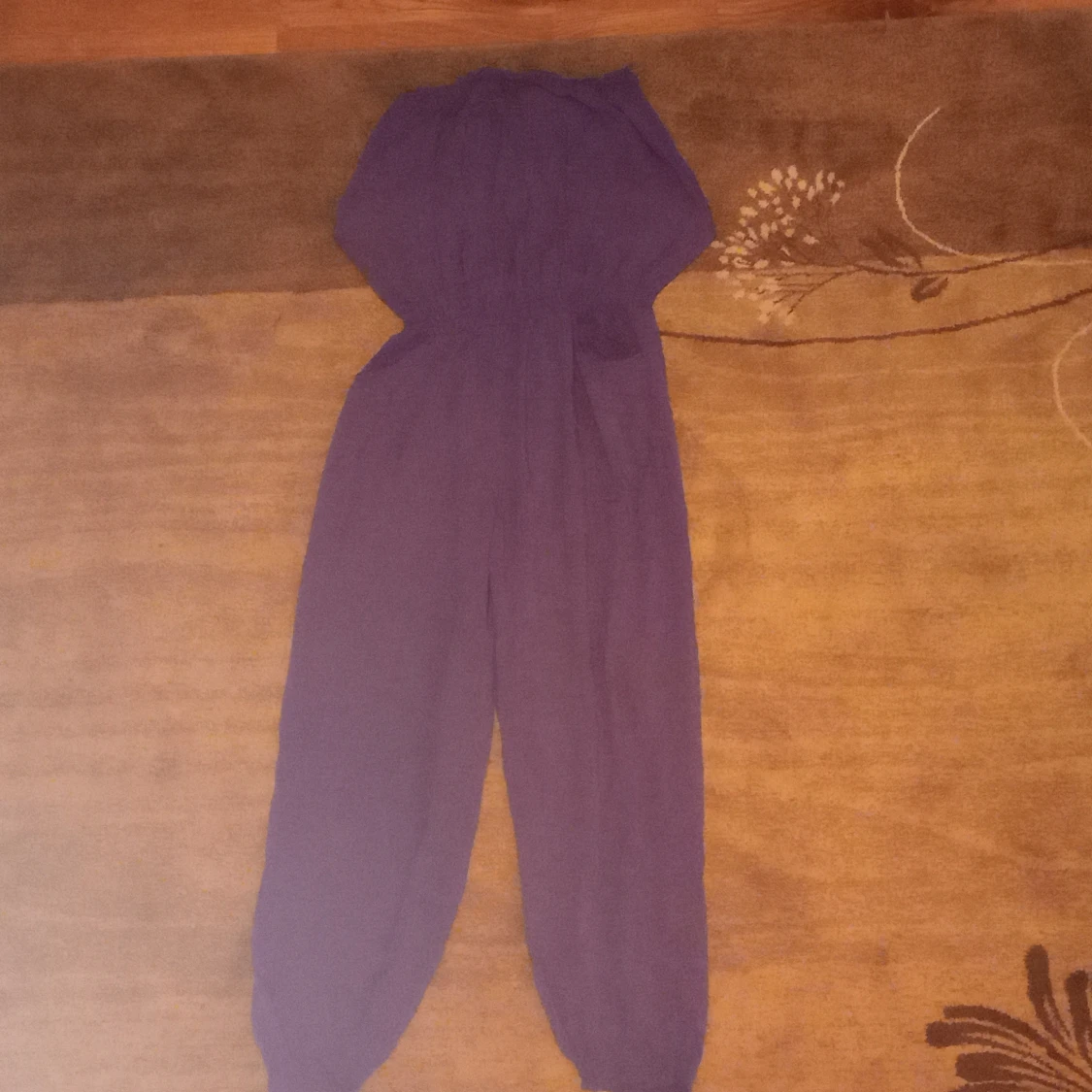 Light purple blue overalls.