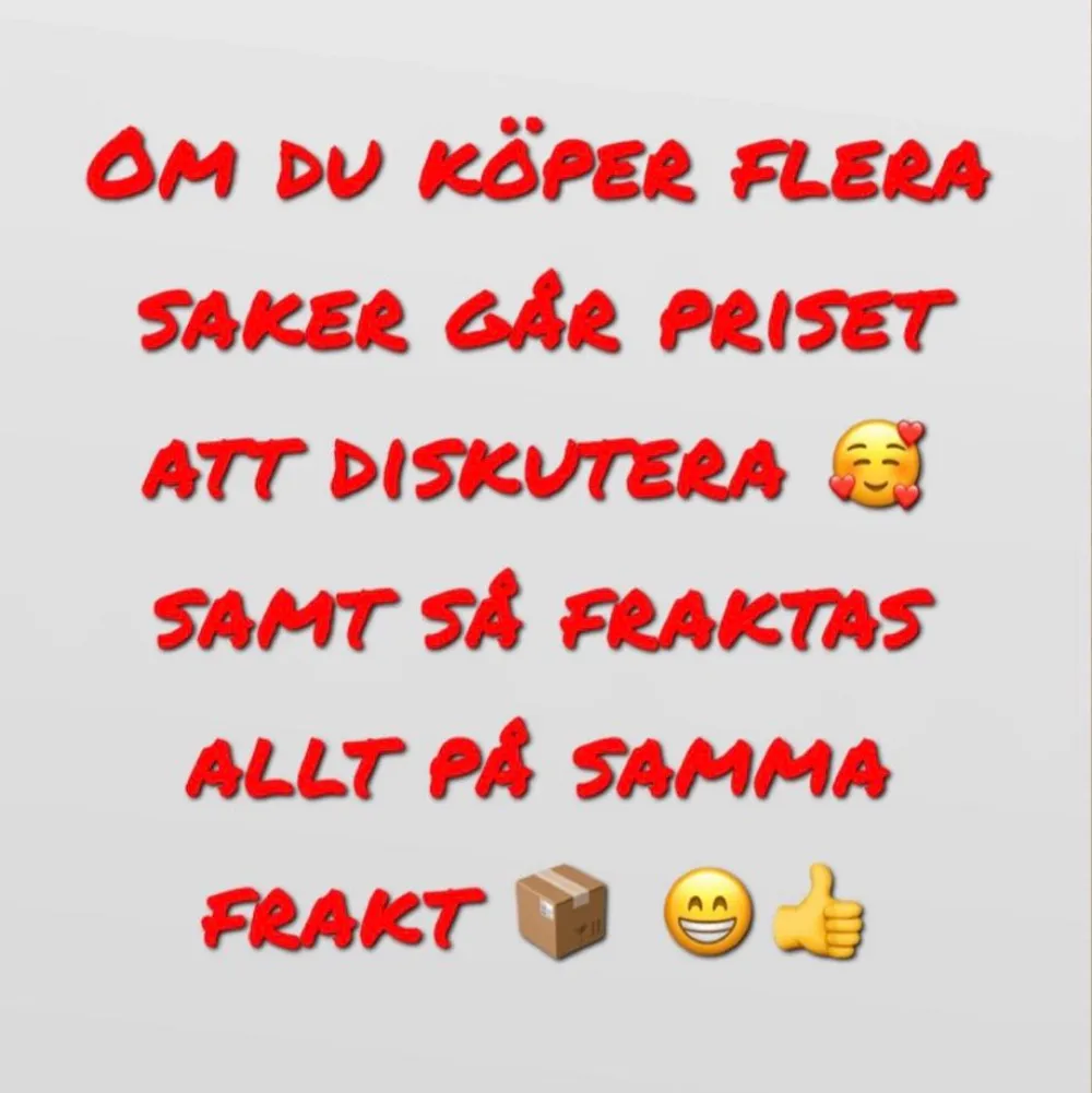 Priset går att diskutera om fler saker köps, samt så skickas allt med samma frakt om du ej kan mötas upp 😁❤️🥰☺️👍. Övrigt.