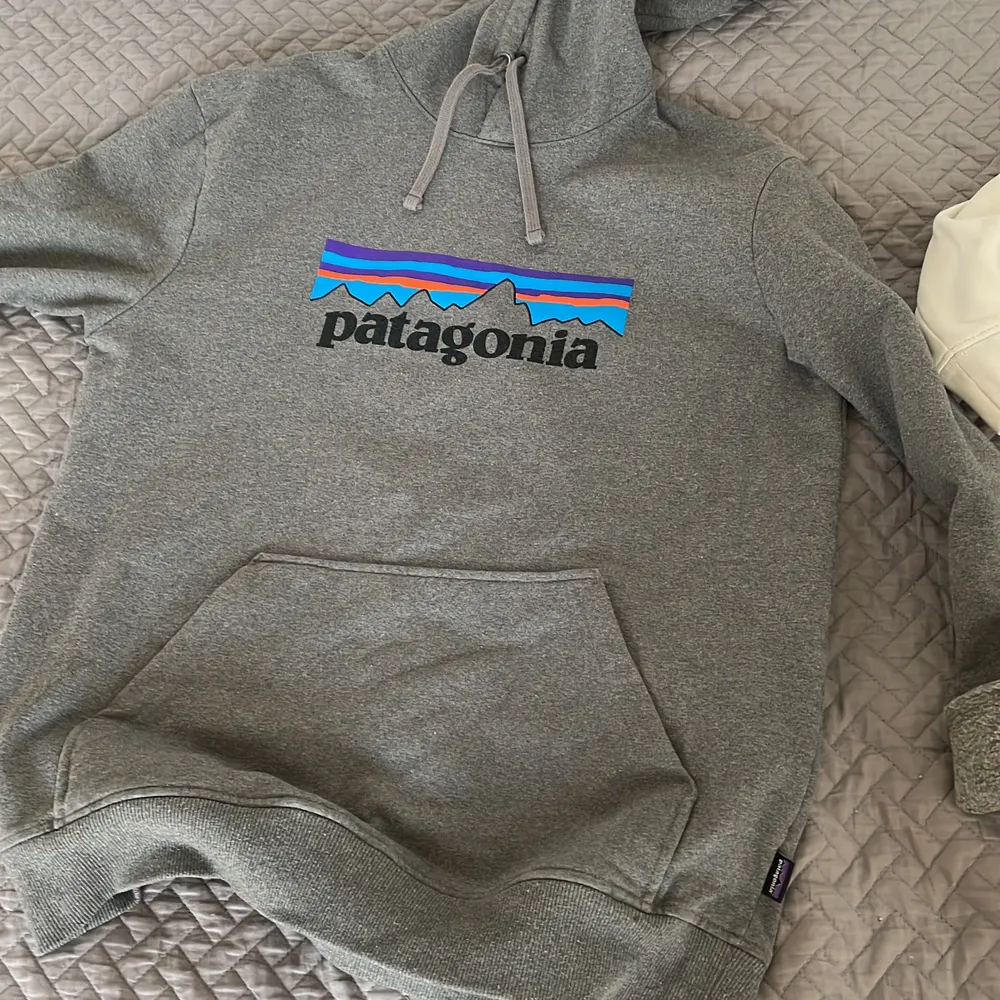 Hej nästan helt ny Patagonia hoodie som är för stor för mig jag vill sälja den för den är för stor för mig och tröjan är typ helt ny också.. Hoodies.