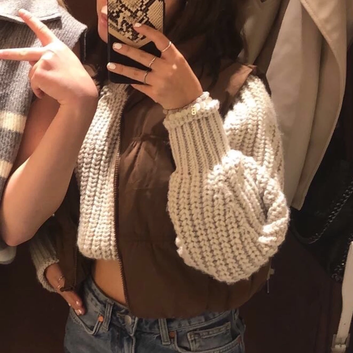 Brun puffer väst - 90