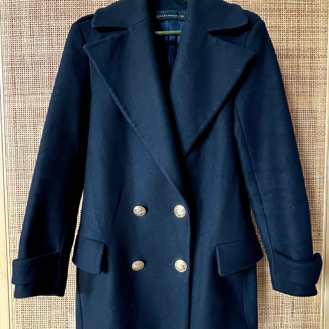 Navy wool trench coat