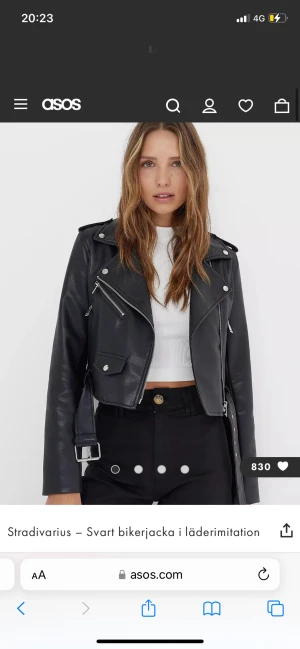 Skinnjacka  - Säljer denna super fina skinnjacka ifrån asos, stradivarius💗säljer då jag bara användt den en gång alltså har den inte kommit till användning, säljer för 200kr+frakt!