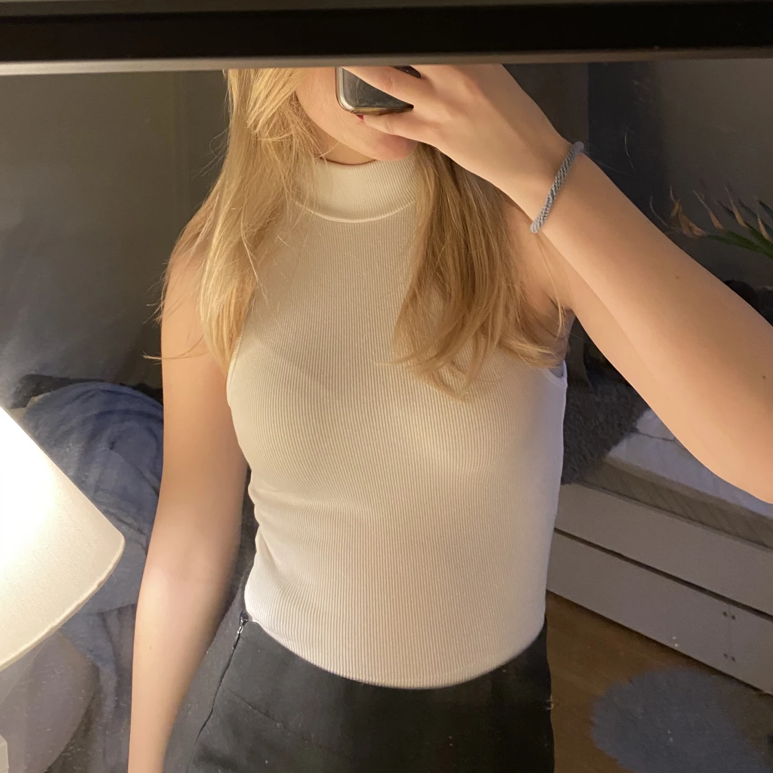 Vit topp med krage - 90