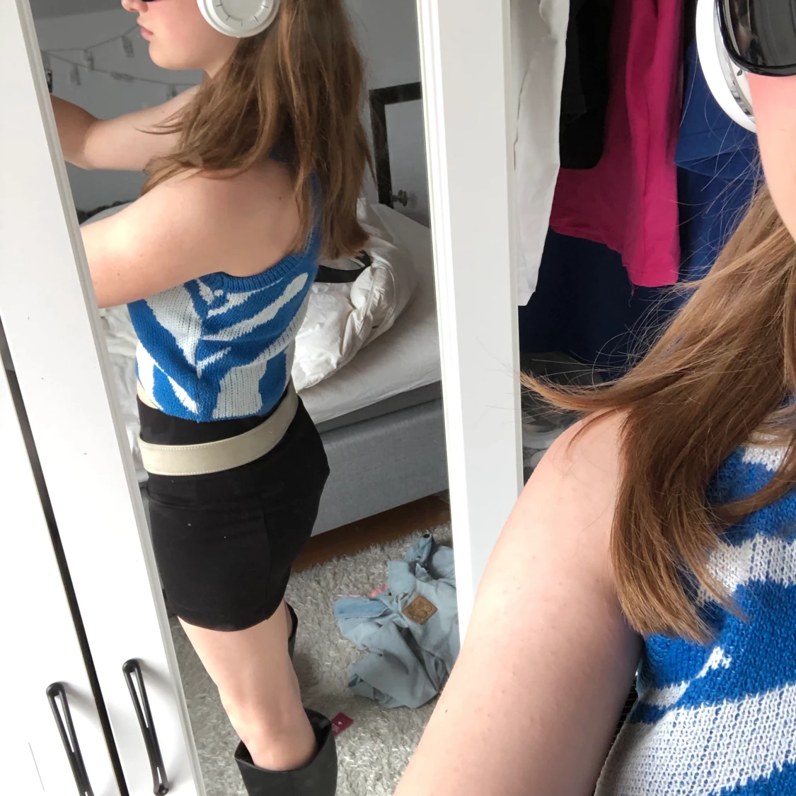 zebra stickad topp - 90