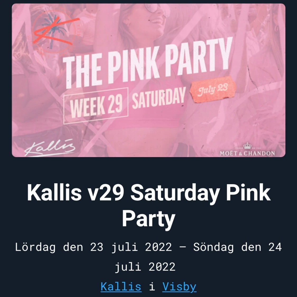 Kallis pink party