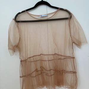 Rosa/brun mesh topp från Zara