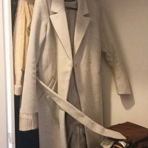 Long Coat  - Gray coat with a wrap around the waist, size 34 but fits 36. Worn very little.