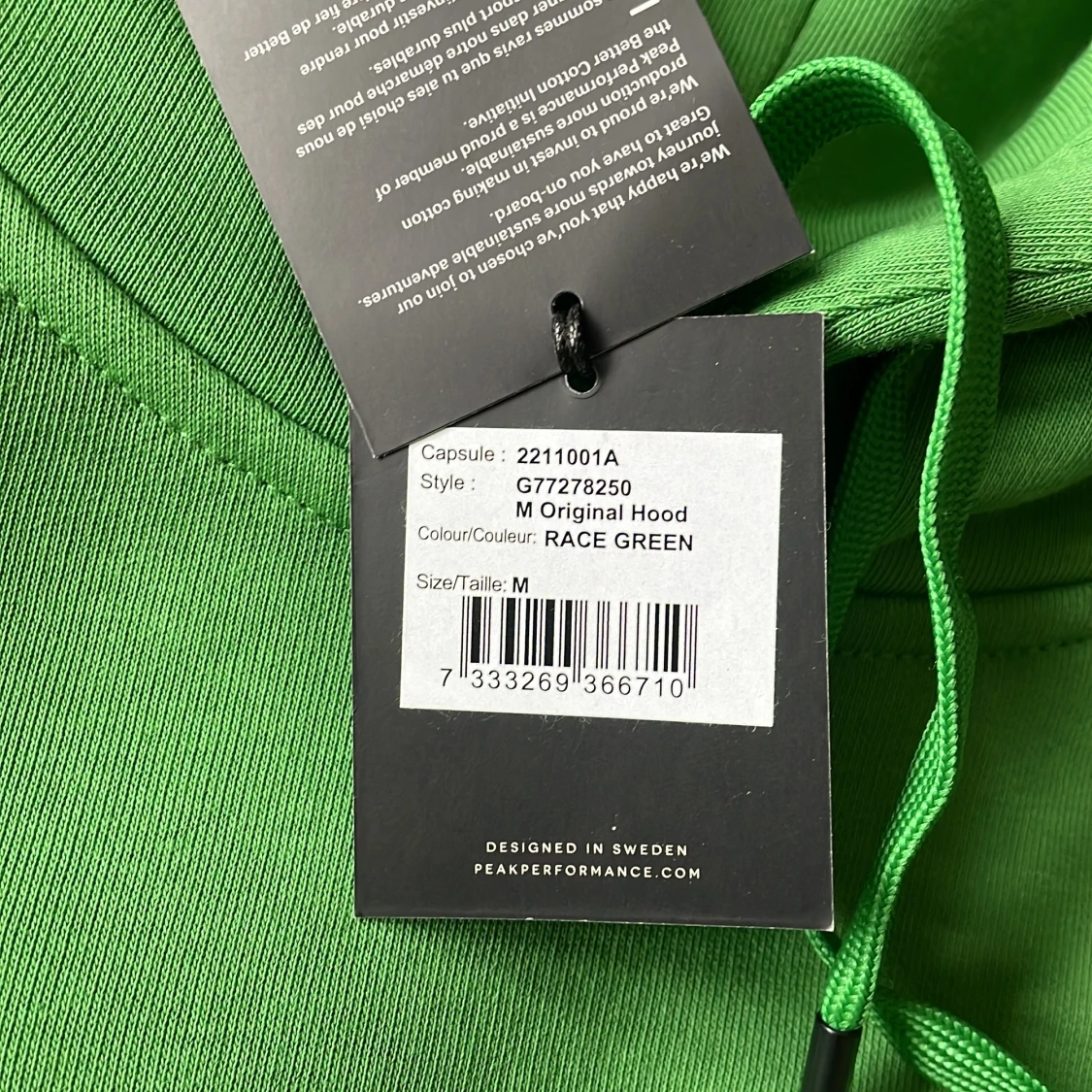 Peak Performance - Race green hoodie M - 90