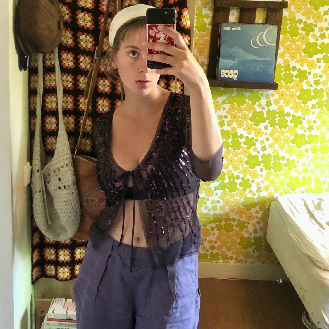 Lila partytopp mesh - 90