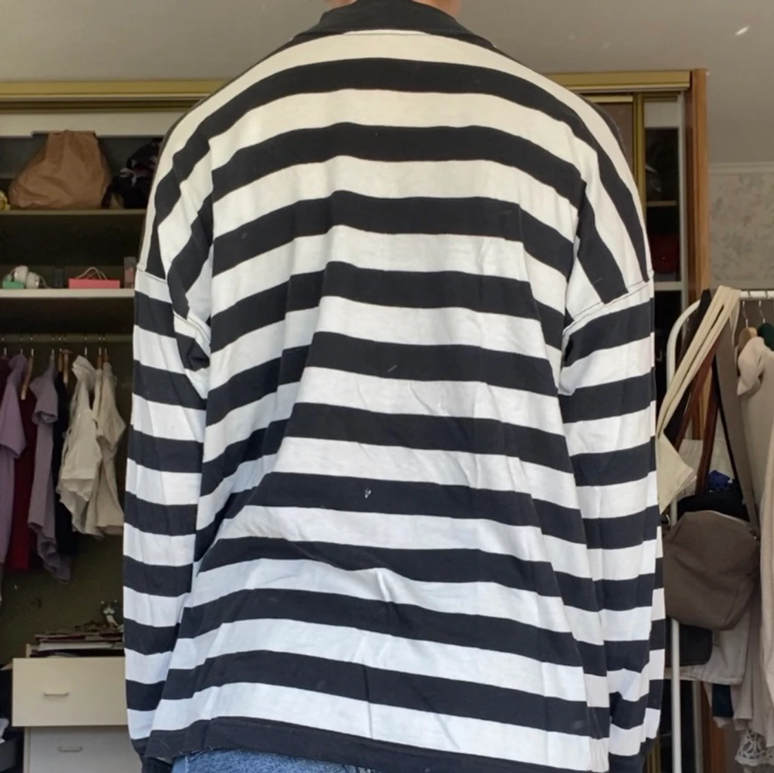 Randig långärmad t-shirt - 90