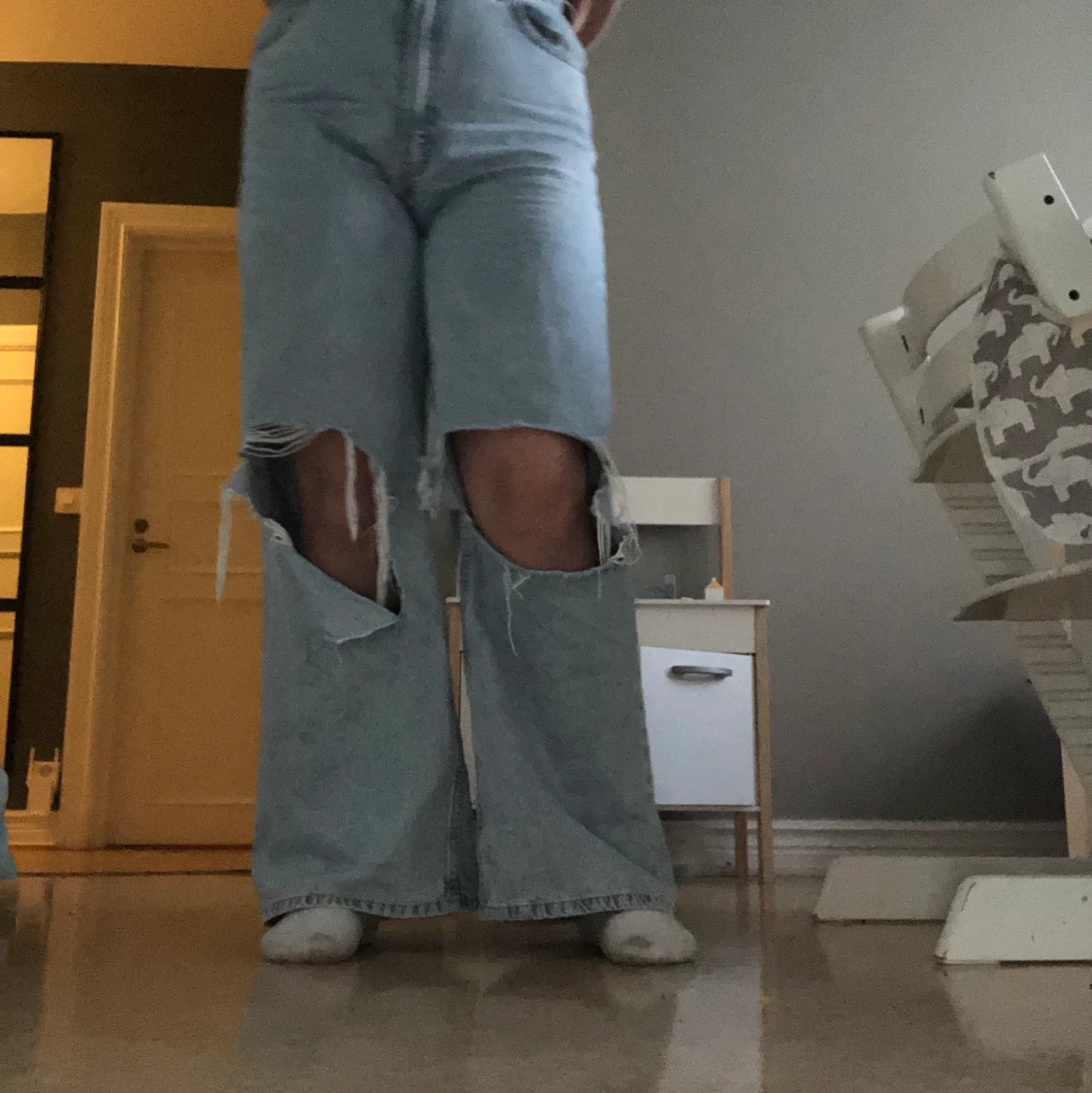 baggy jeans med hål - 90