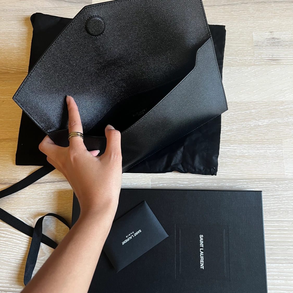 YSL uptown leather clutch bag  - 91