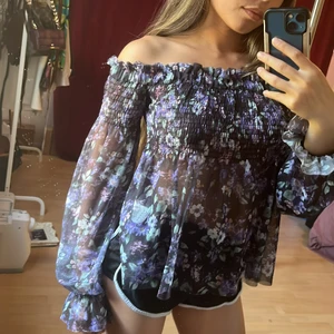 Fairy Purple Mesh Offshoulder - Floral, enchanted, cottagecore. Worn once