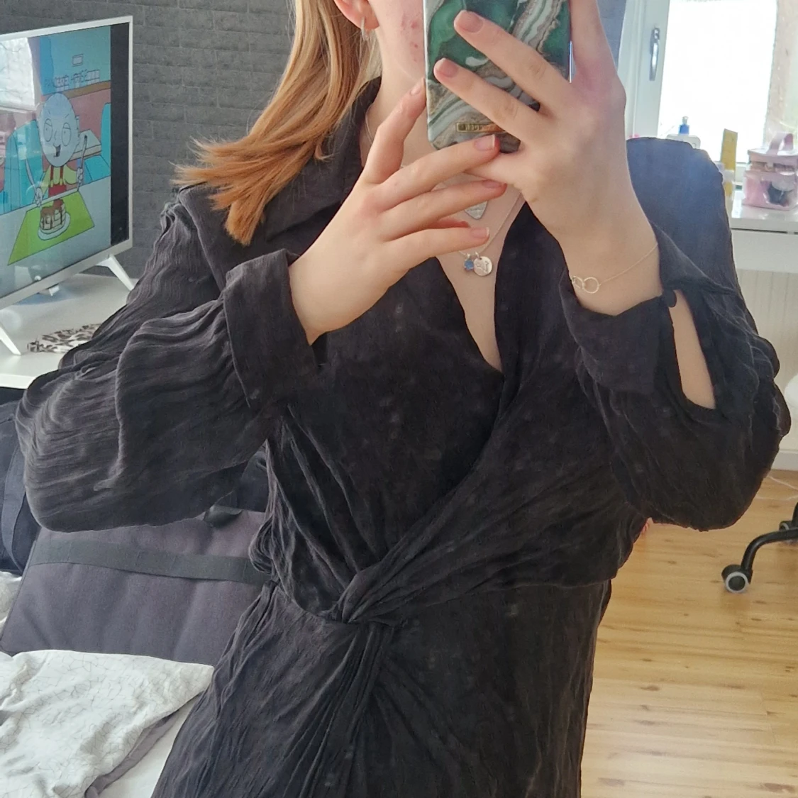 Svart midi klänning - 91