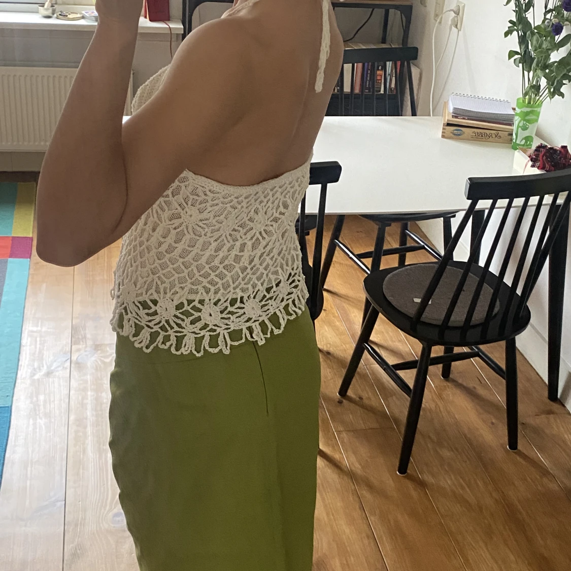 Vit stickad top  - 91