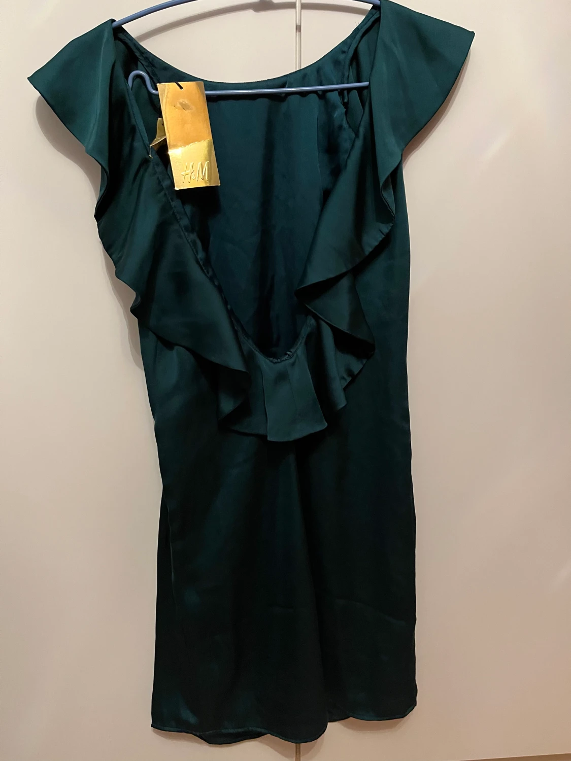 Smaragdgrön satinklänning! - 91