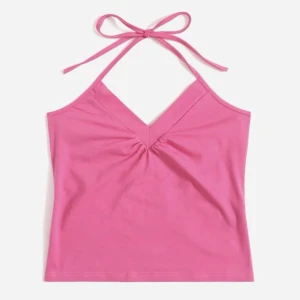 Topp - Super söt rosa topp med öppen rygg💘 använd endast 1 gång💘100% bomull💘